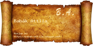 Babák Attila névjegykártya